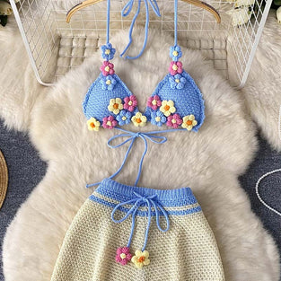 Floral Crochet Bikini Set