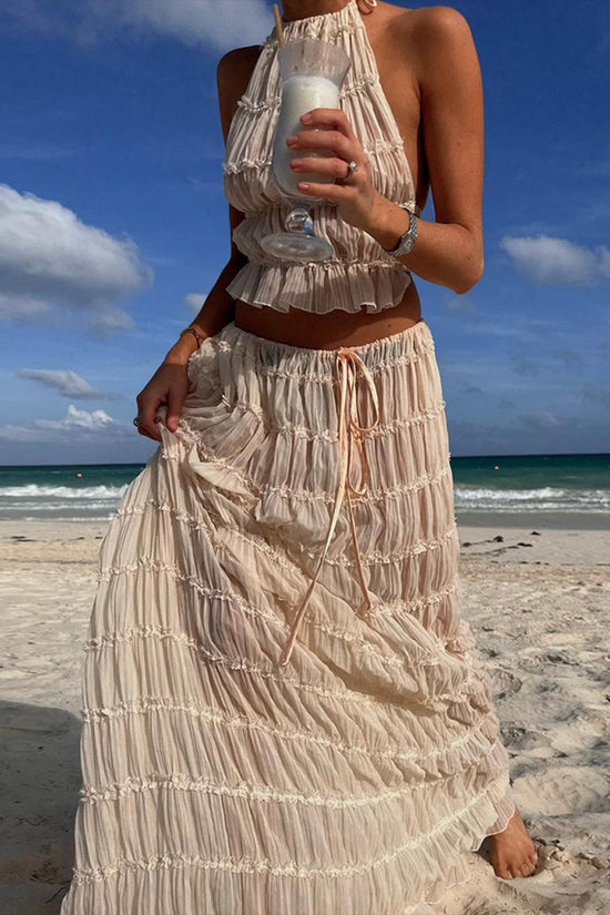 Elegant Halter Skirt Set