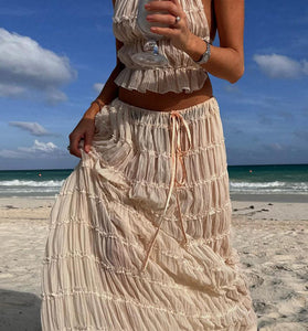 Elegant Halter Skirt Set