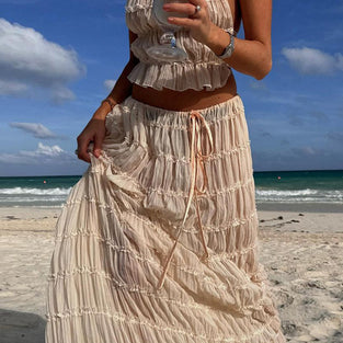 Elegant Halter Skirt Set