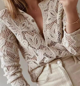 Elegant Knit Long Sleeve Blouse