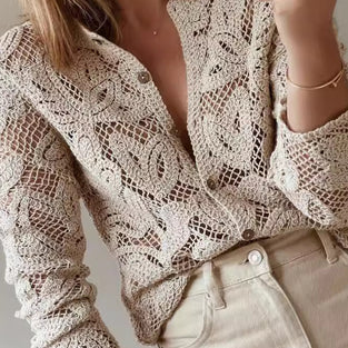 Elegant Knit Long Sleeve Blouse