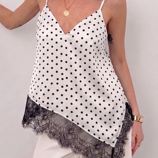 Lace Trim V-Neck Sleeveless Camisole