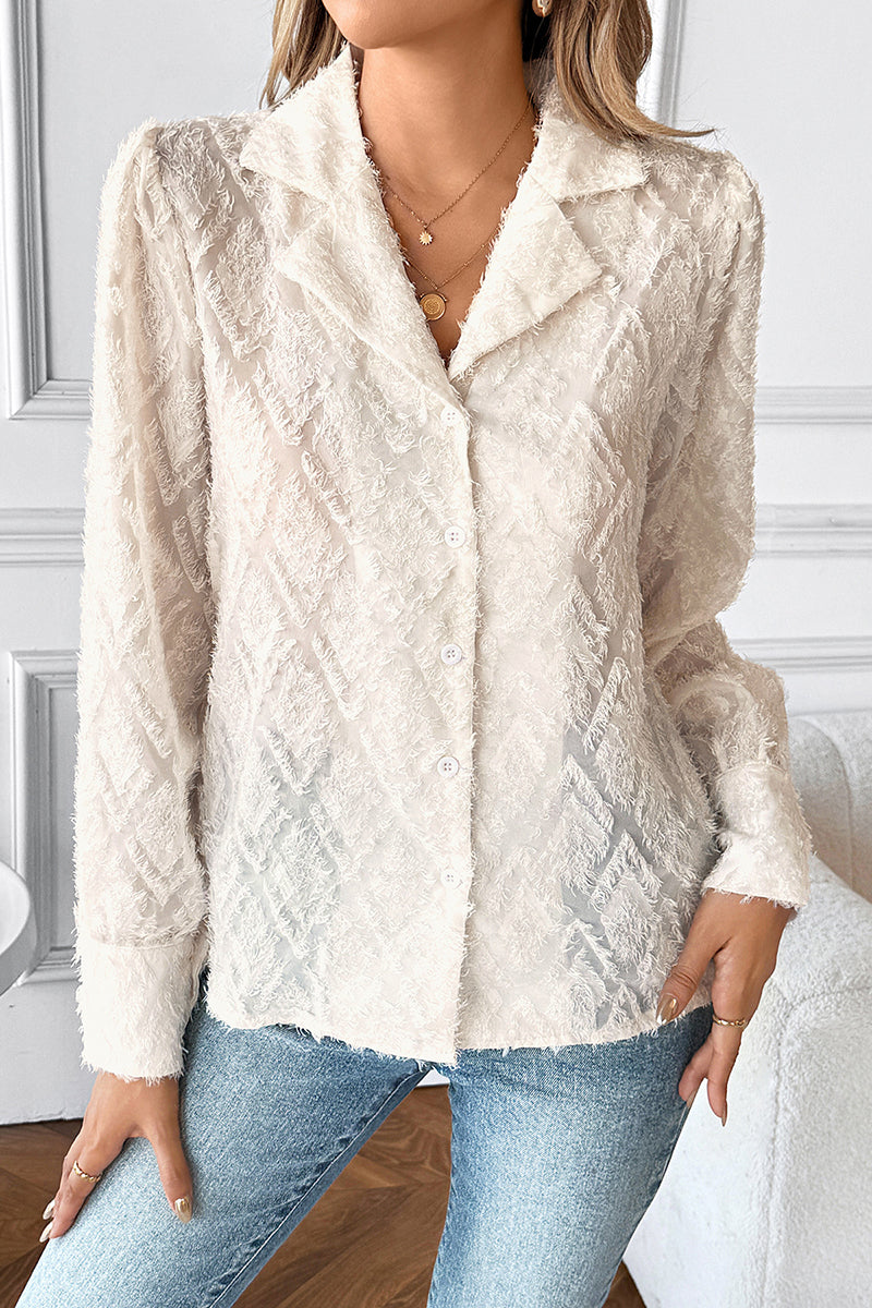 Textured Button-Up Blouse