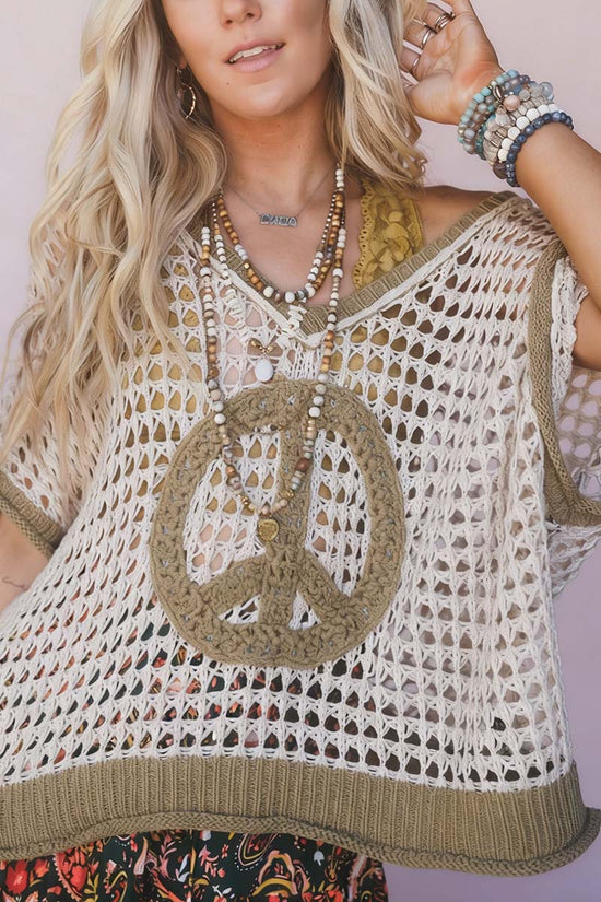 Peace Symbol Knit Sweater