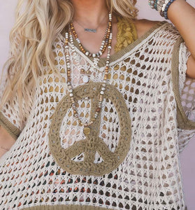 Peace Symbol Knit Sweater
