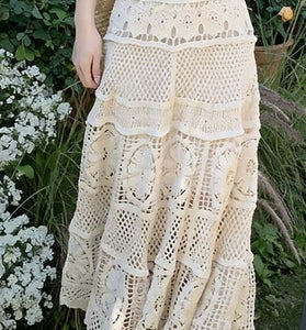 Elegant Lace A-Line Midi Skirt