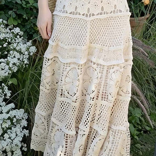 Elegant Lace A-Line Midi Skirt