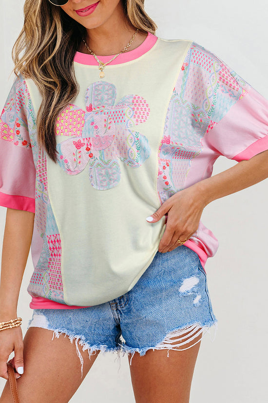 Floral Patchwork Relaxed Top