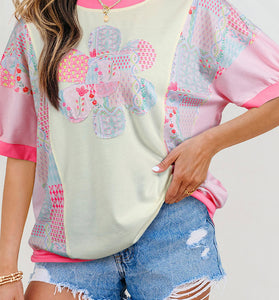 Floral Patchwork Relaxed Top