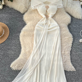 Elegant Sleeveless Draped Long Dress