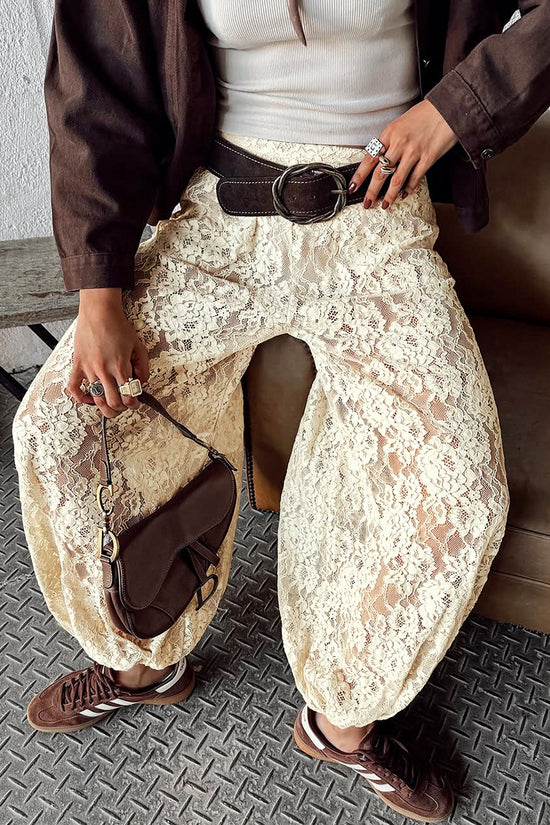 Elegant Lace Casual Pants