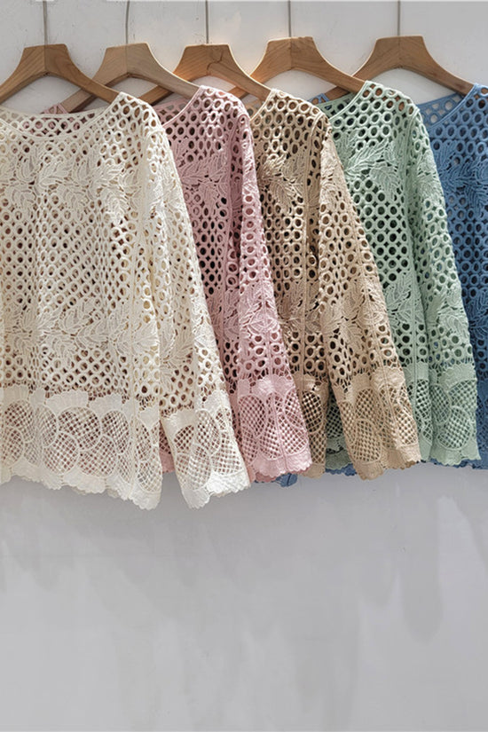 Elegant Patterned Openwork Top