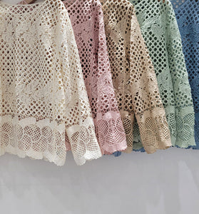 Elegant Patterned Openwork Top