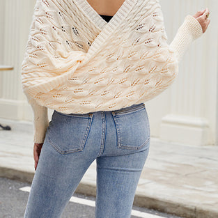 Textured Knit Off-Shoulder Shrug