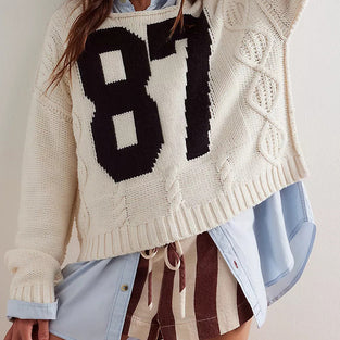 Oversized Number Knit Sweater