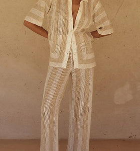 Striped Sleeve and Pants Set