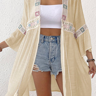 Bohemian Tie-Waist Kimono Cover-Up