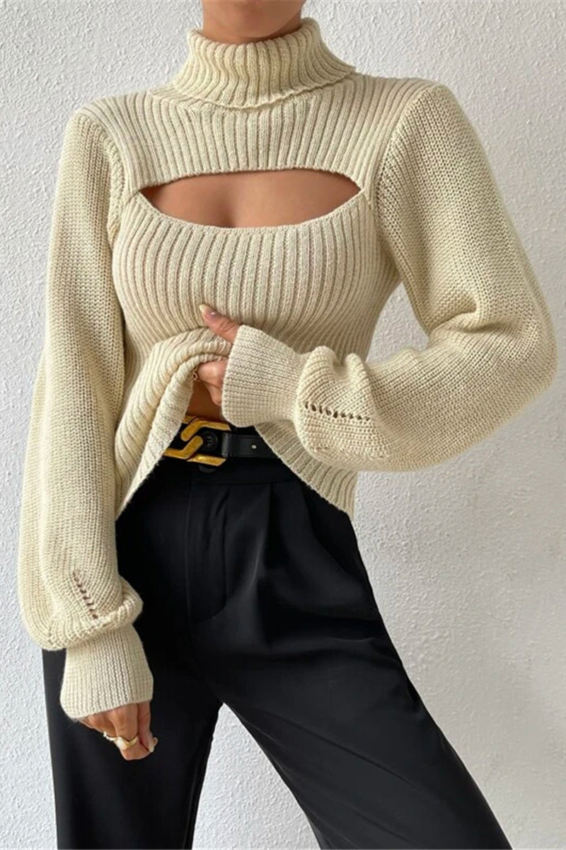Cutout Mockneck Sweater