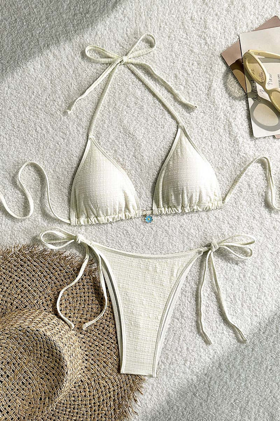 Plaid Bikini Set with Tie Details