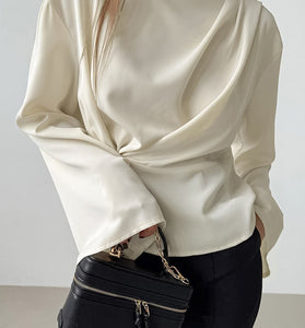 Elegant Wrap Long Sleeve Blouse