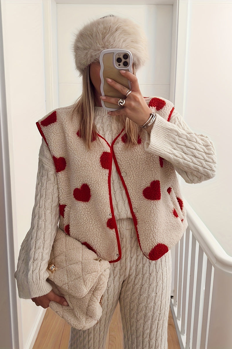 Heart Pattern Sleeveless Vest