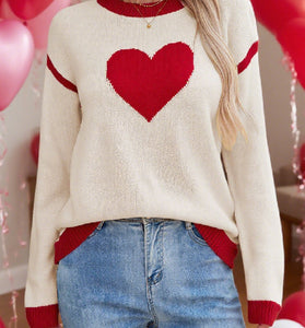 Heart Motif Relaxed Fit Sweater
