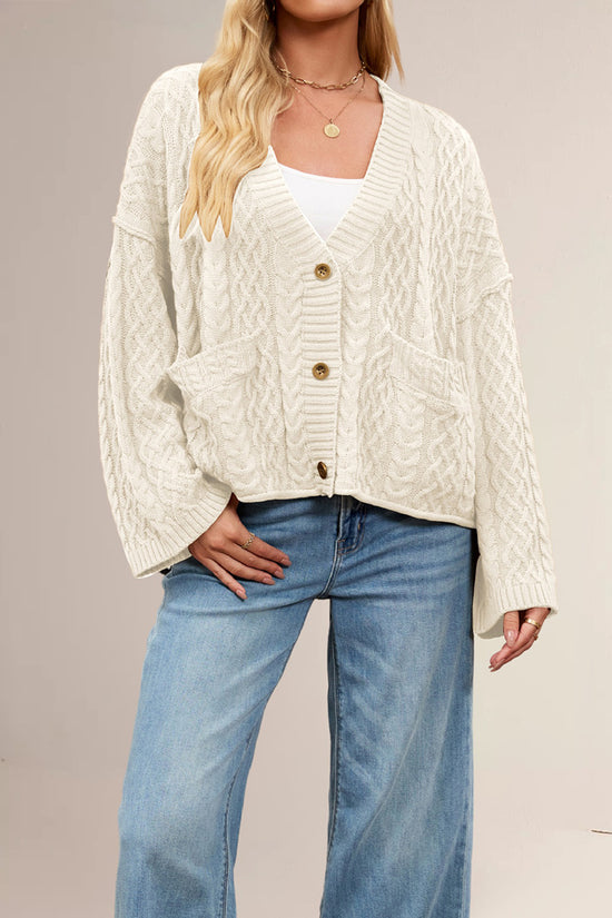 Cable Knit Buttoned Cardigan