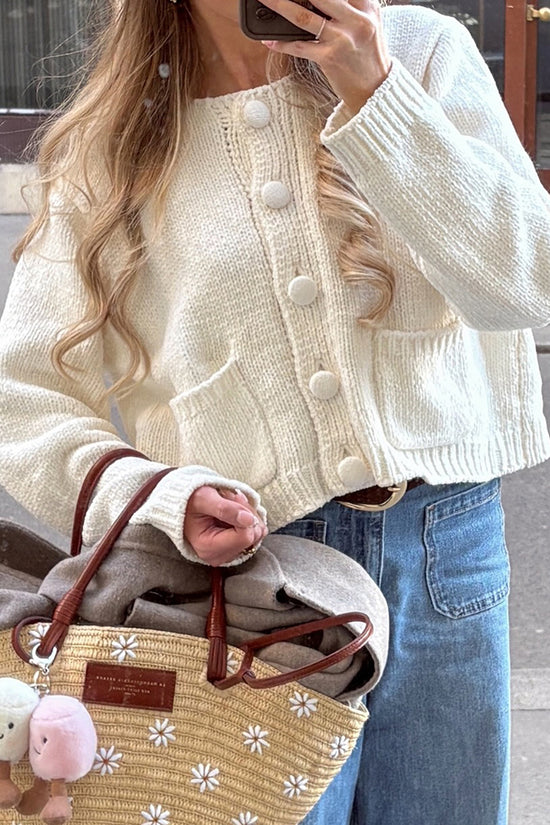 Buttoned Cardigan with Pockets