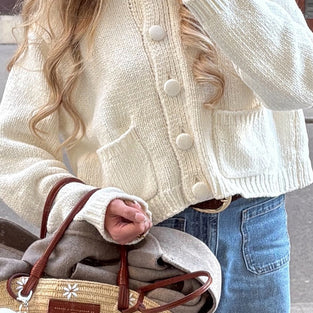 Buttoned Cardigan with Pockets