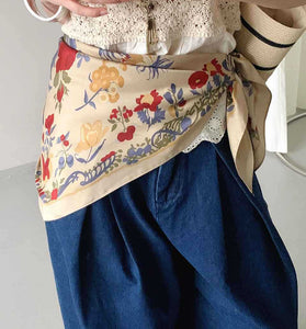 Floral Print Tie-Waist Scarf