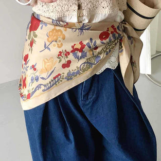 Floral Print Tie-Waist Scarf