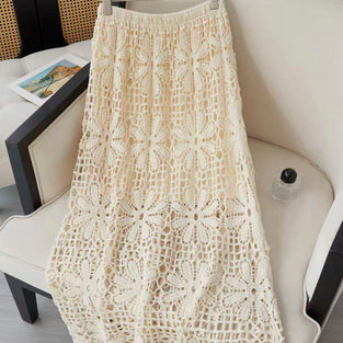 Floral Crochet Midi Skirt