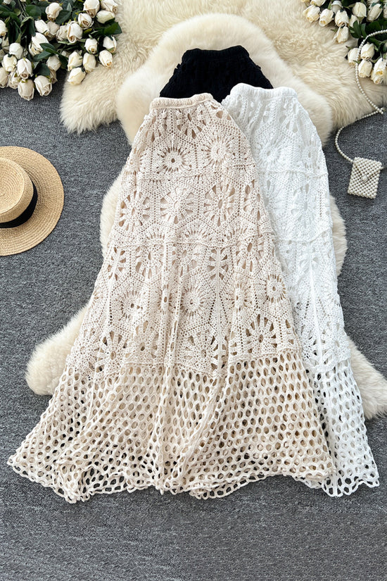 Crochet Patterned Midi Skirt