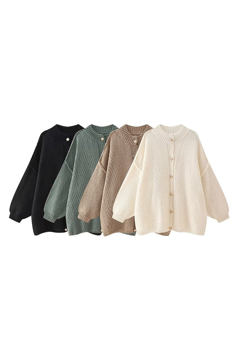 Oversized Button-Up Cardigan