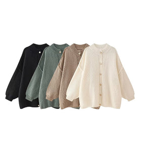 Oversized Button-Up Cardigan