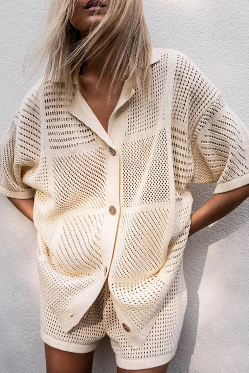 Chic Knit Two-Piece Shorts Set
