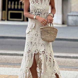 Sleeveless Skirt Set with Cutout Details