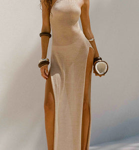 Sleeveless Maxi Dress with High Slits