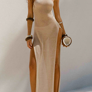 Sleeveless Maxi Dress with High Slits