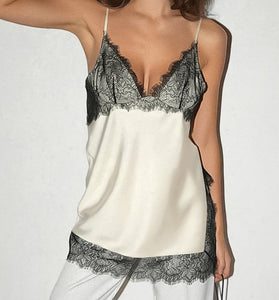 Lace Trim Sleeveless Camisole Top
