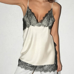 Lace Trim Sleeveless Camisole Top
