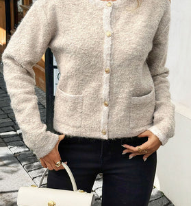 Button-Front Cozy Cardigan