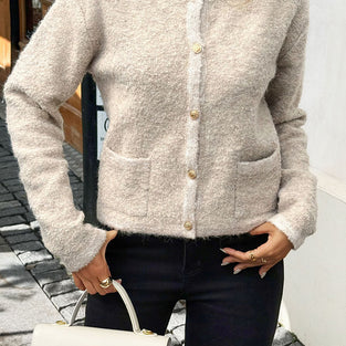 Button-Front Cozy Cardigan