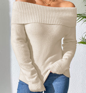 Off-Shoulder Ribbed Sweater