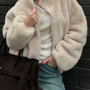 Chic Mock Neck Zip-Up Jacket