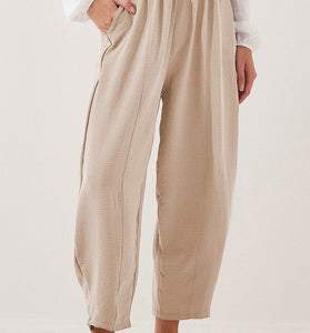 Relaxed Fit Drawstring Casual Pants