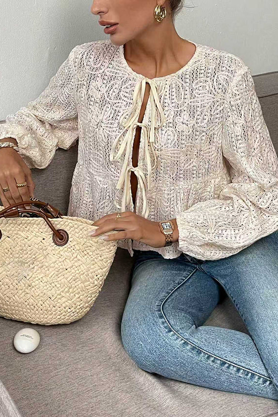 Crochet Tie Front Crop Top