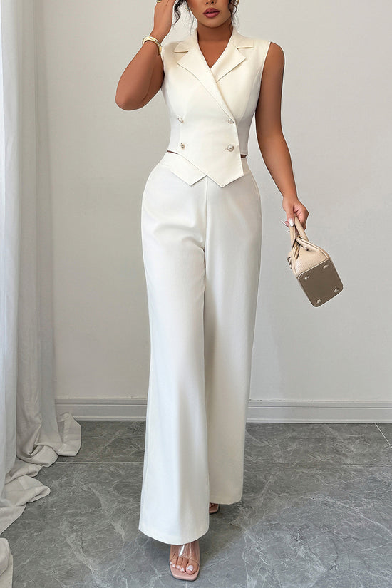 Chic Sleeveless Vest and Pants Set
