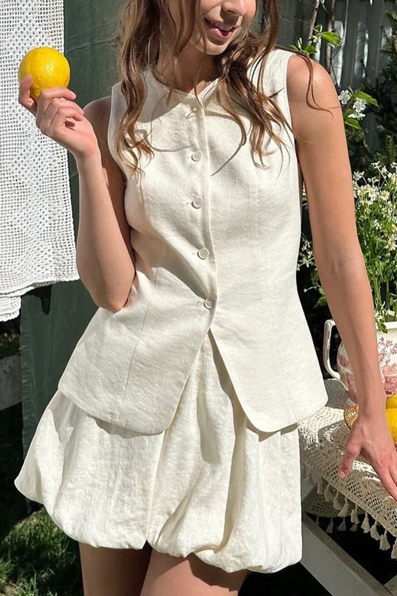 Elegant Sleeveless Skirt Set